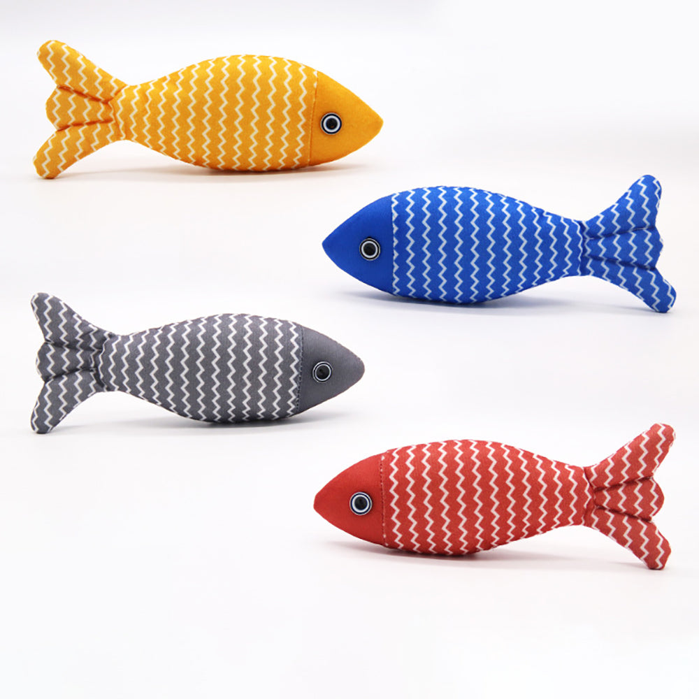 Catnip Fish Kicker Toy with Crinkle Sound