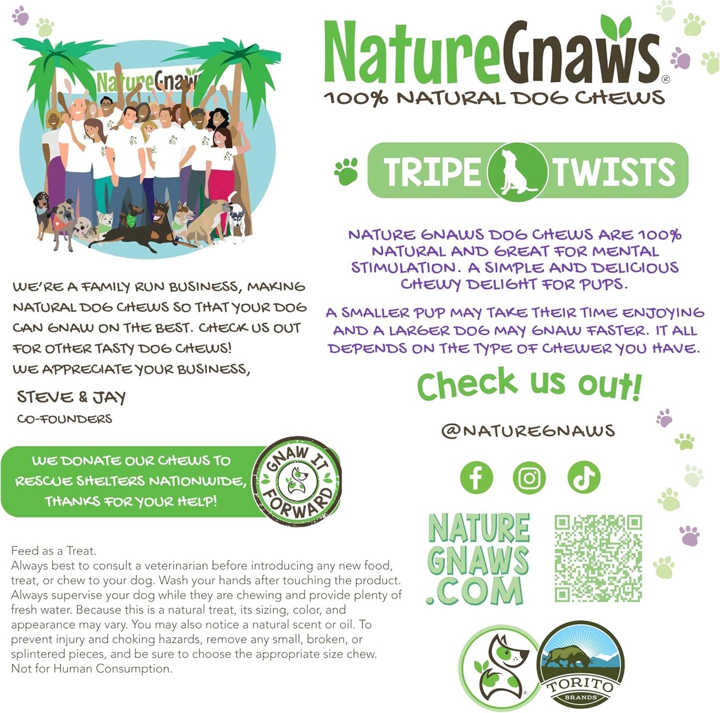 Tripe Twists Natural Beef Dog Chews – 4–5" (20 Count)