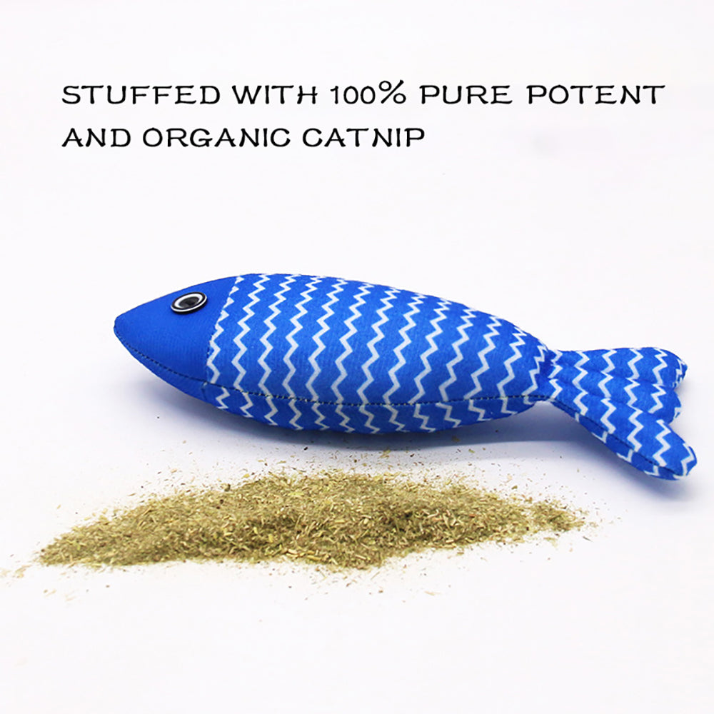 Catnip Fish Kicker Toy with Crinkle Sound