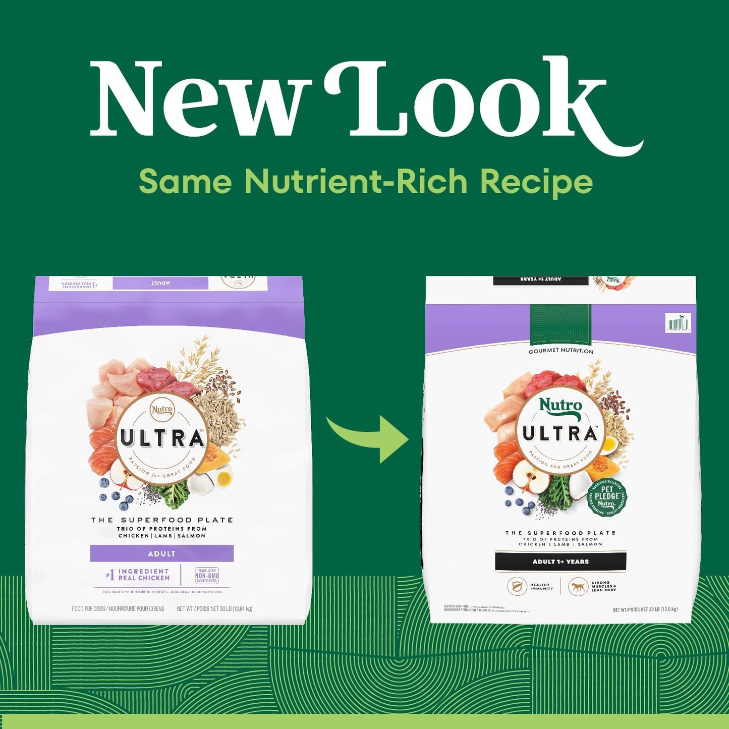 Nutro Ultra Natural Chicken, Lamb & Salmon Dry Dog Food – 30 lb