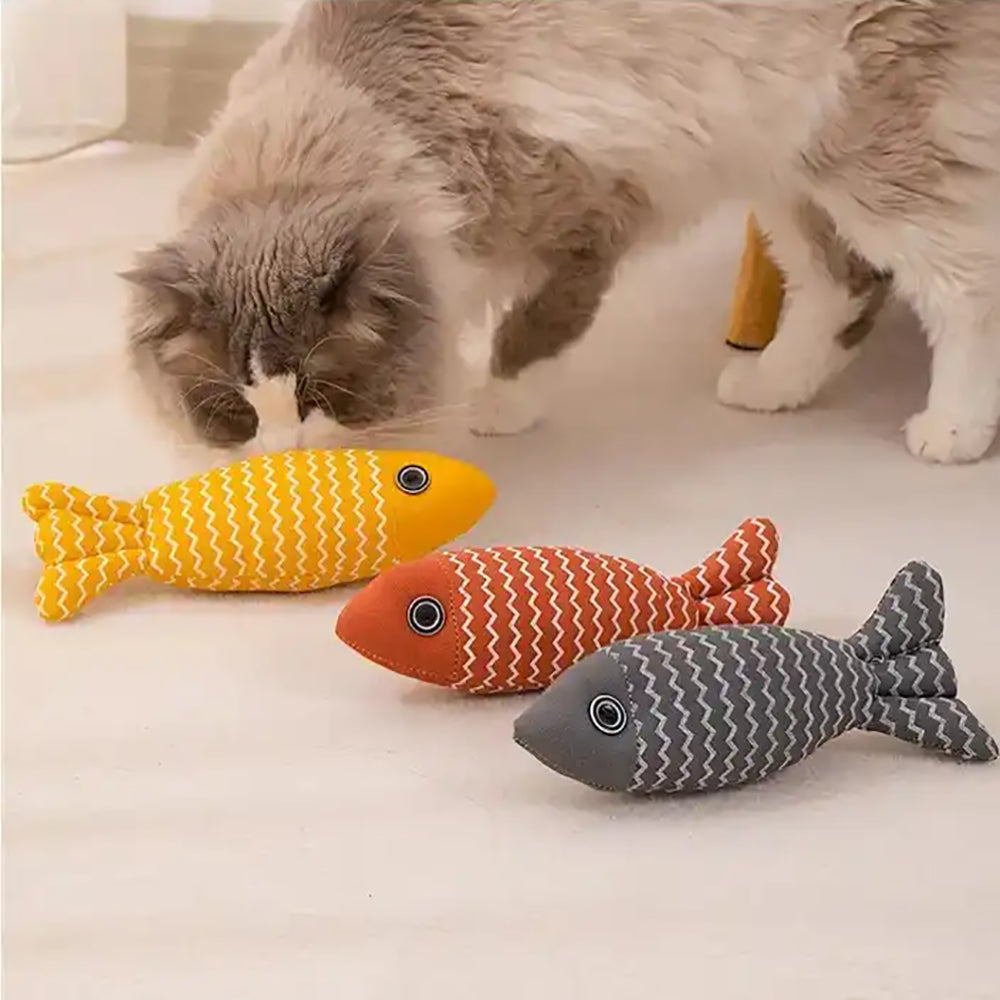 Catnip Fish Kicker Toy with Crinkle Sound