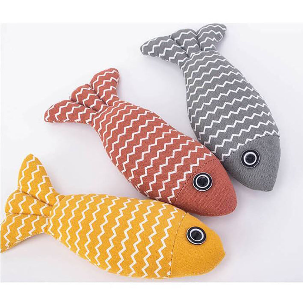 Catnip Fish Kicker Toy with Crinkle Sound