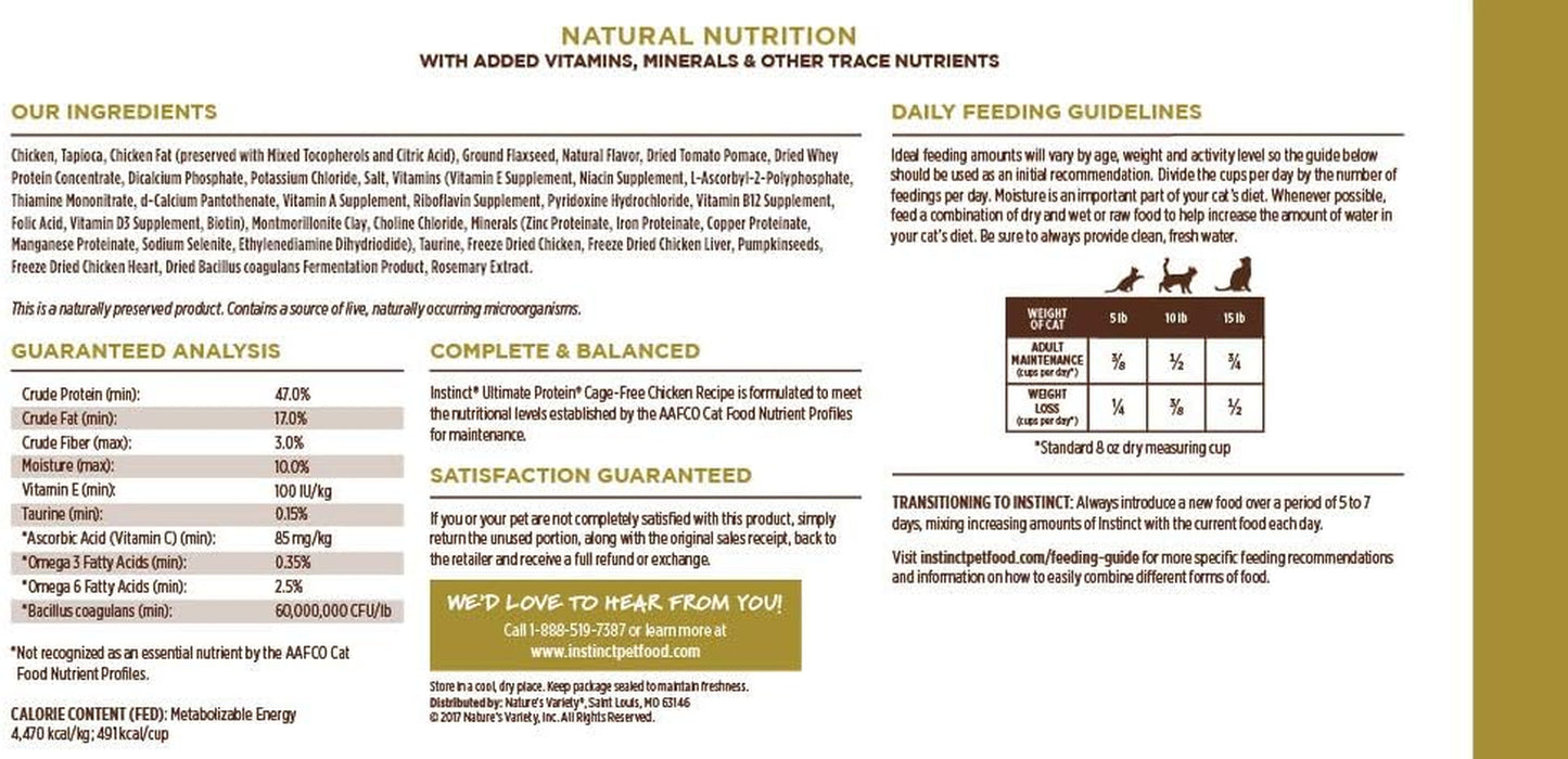 Grain-Free Cat Food – Cage-Free Chicken (10 lb)