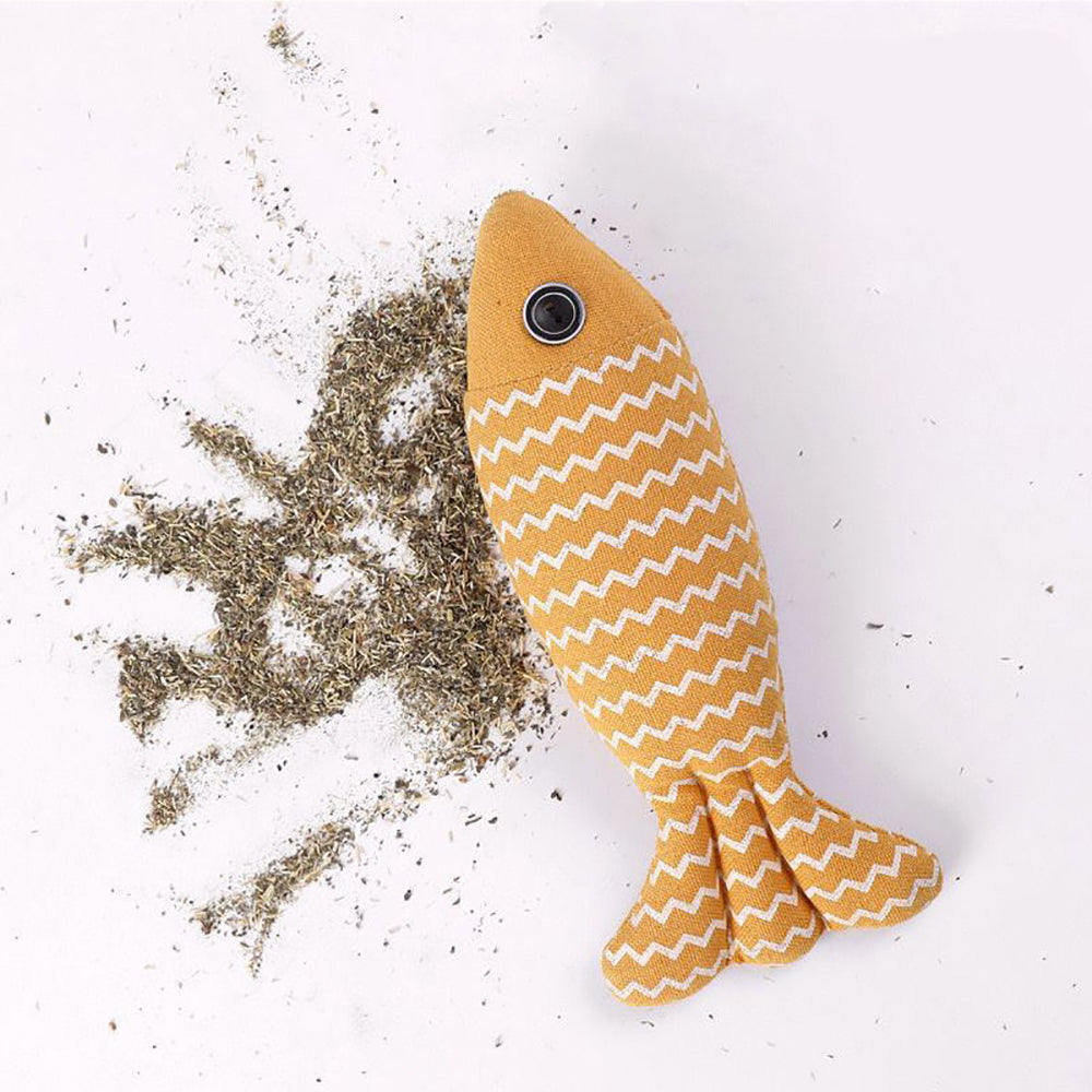 Catnip Fish Kicker Toy with Crinkle Sound