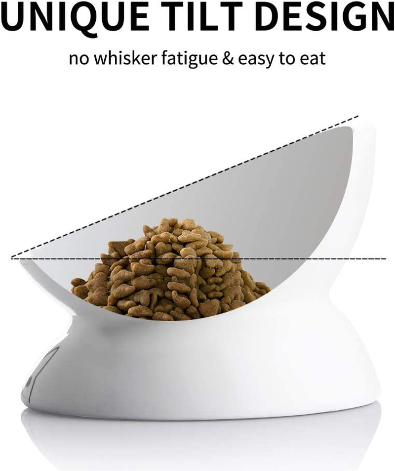 Ceramic Cat Bowl – Raised Design for Spine Comfort