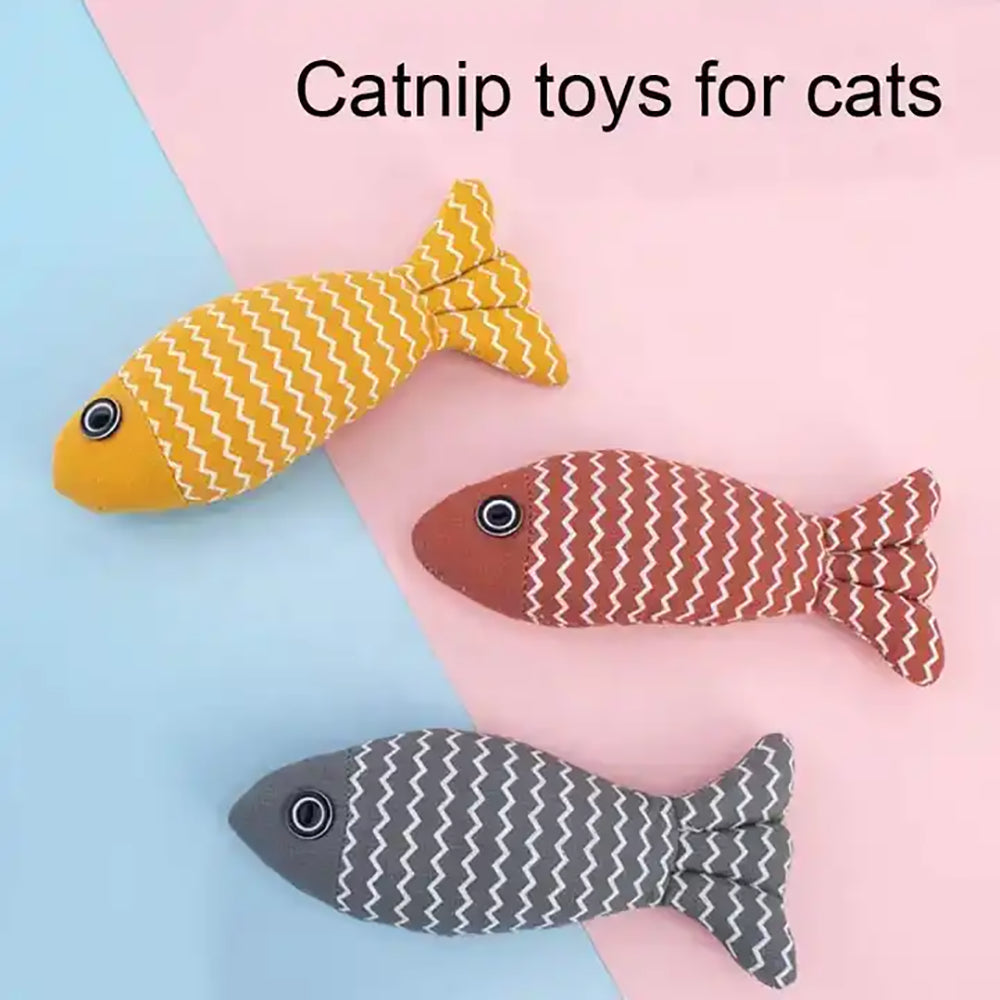 Catnip Fish Kicker Toy with Crinkle Sound
