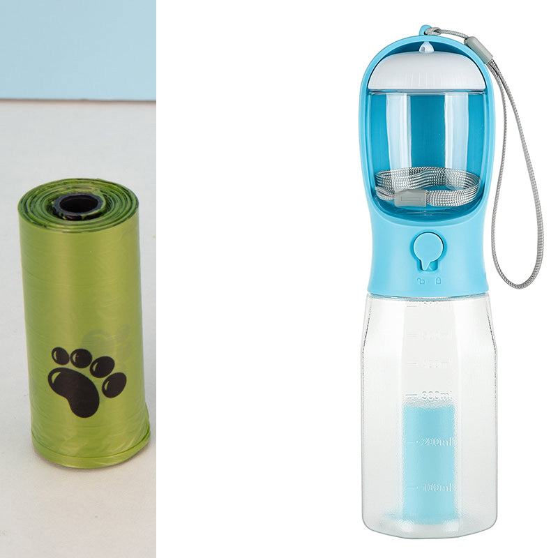 3-in-1 Pet Water Bottle – Leak-Proof Feeder & Poop Dispenser