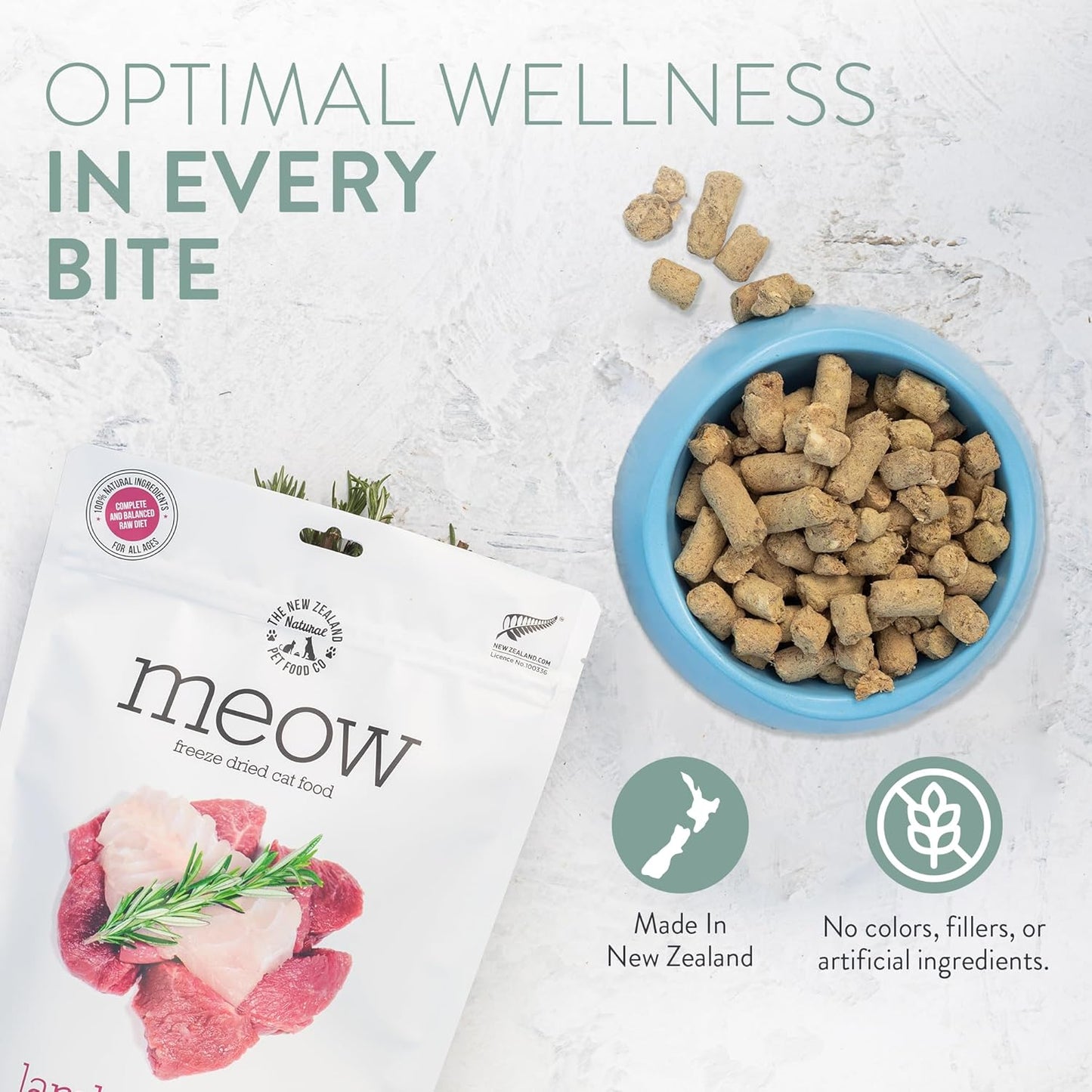 Meow Beef & Hoki Freeze-Dried Raw Cat Food – 9.9 oz.