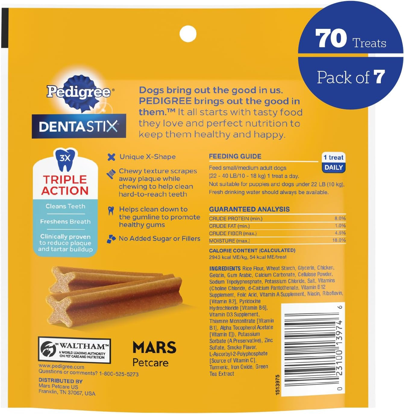 Pedigree Dentastix Original Dental Dog Treats – 5.57 oz (70 Count)