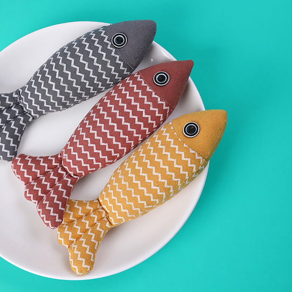 Catnip Fish Kicker Toy with Crinkle Sound