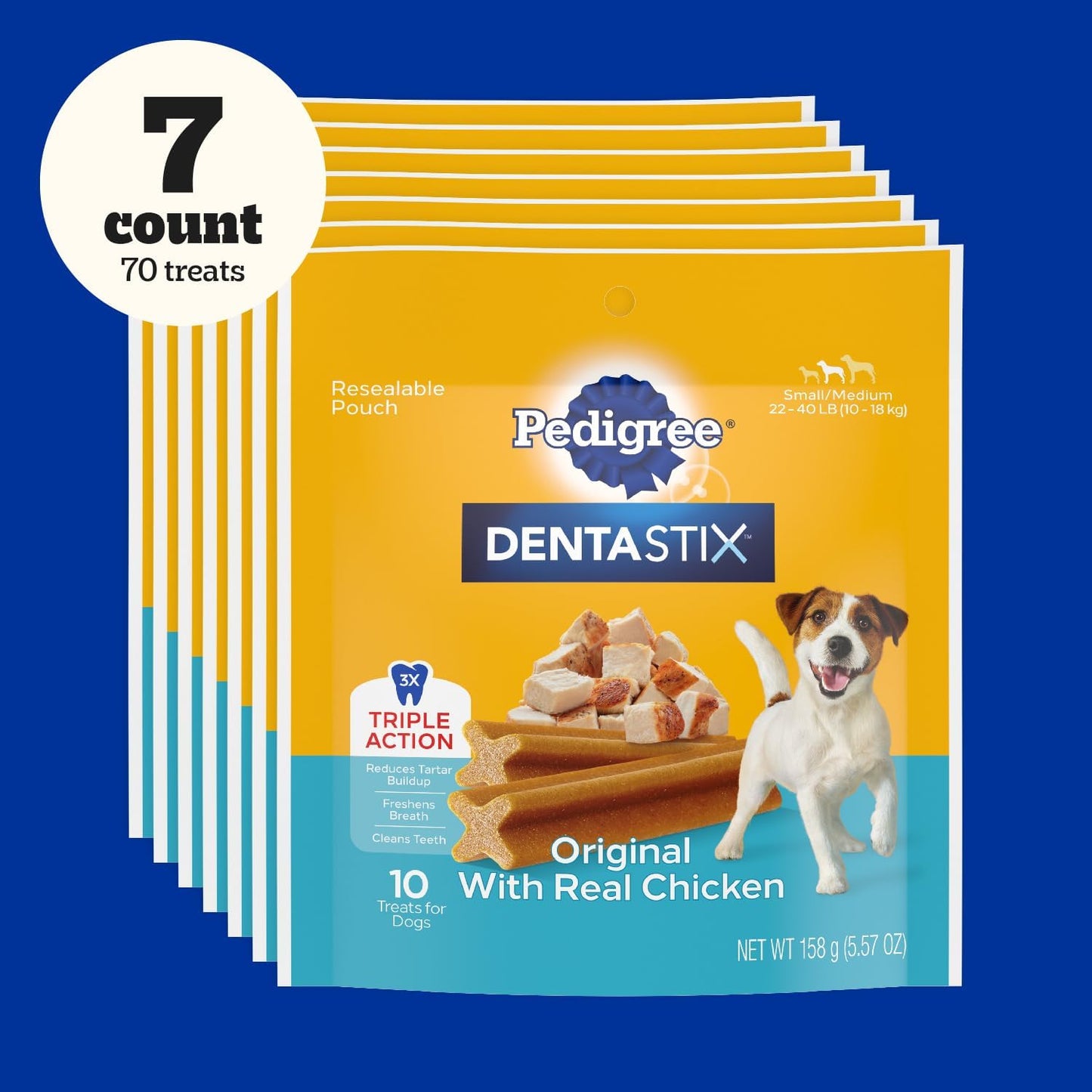 Pedigree Dentastix Original Dental Dog Treats – 5.57 oz (70 Count)