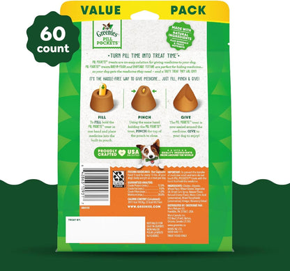 Greenies Pill Pockets Cheese Soft Dog Treats – 15.8 oz (60 Count)