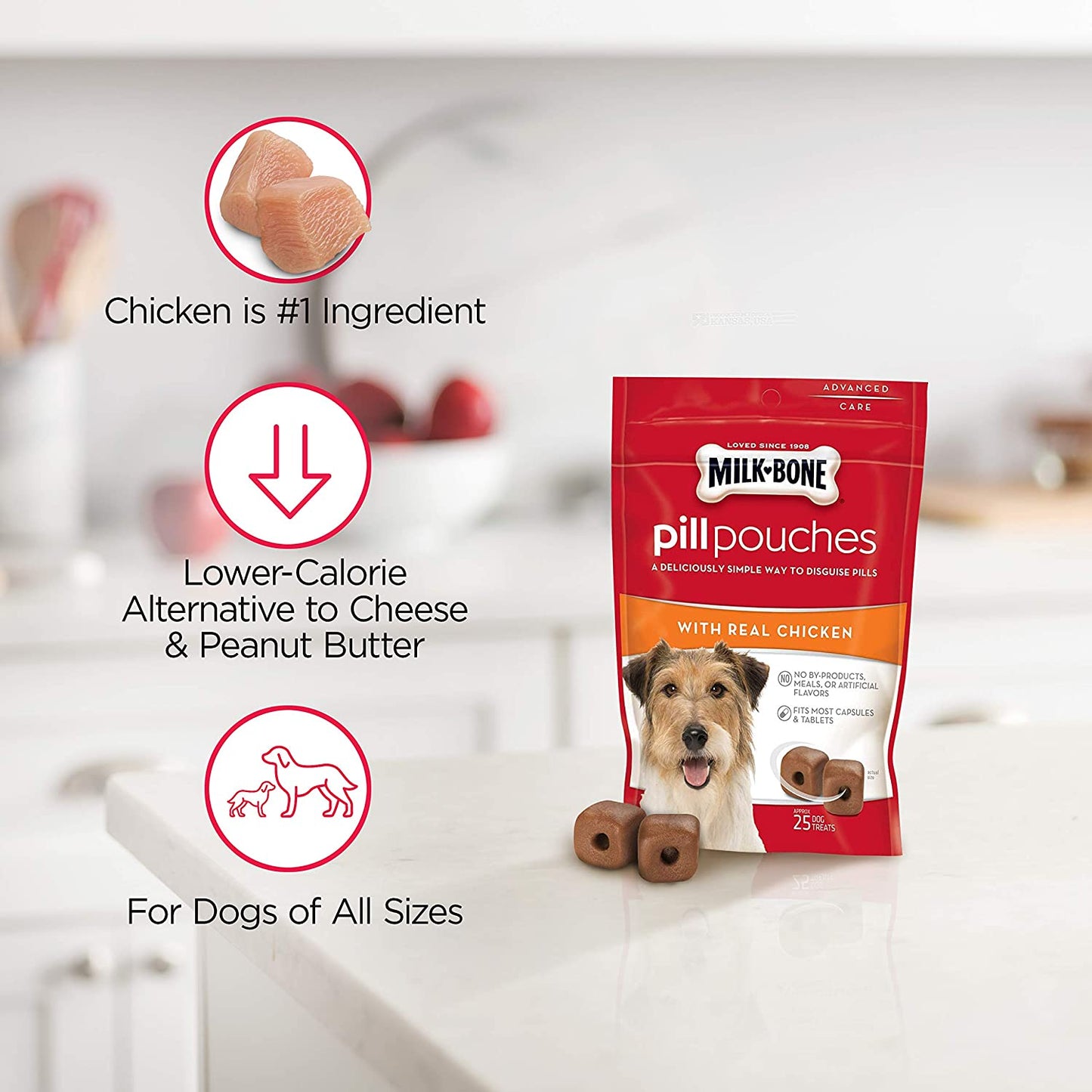 Chicken Pill Pouch Dog Treats – 6 oz × 5 pack