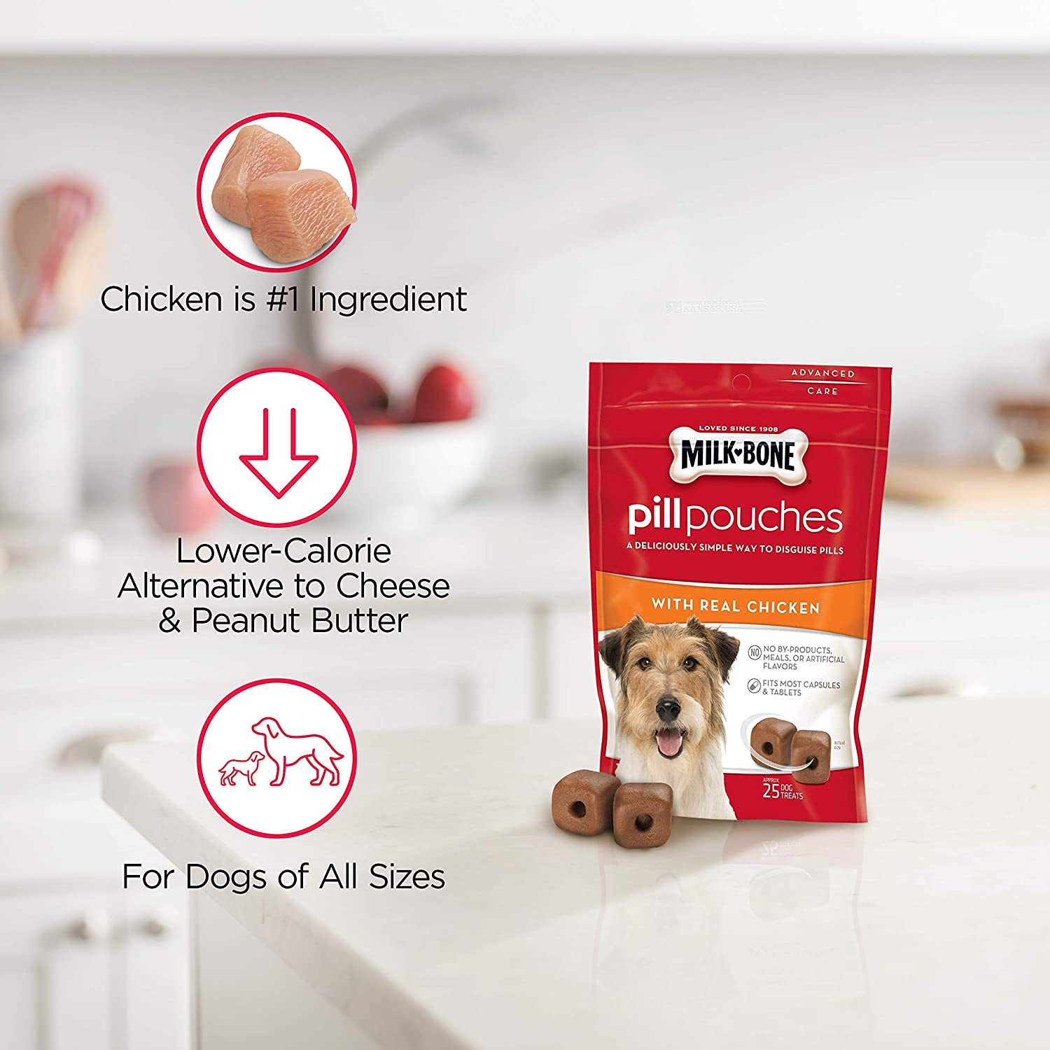 Chicken Pill Pouch Dog Treats – 6 oz × 5 pack