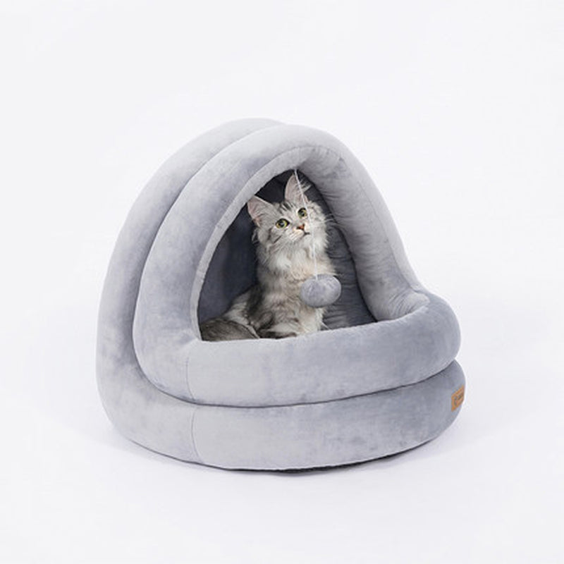 Velvet Pet Nest – 2 in 1 Cozy Bed
