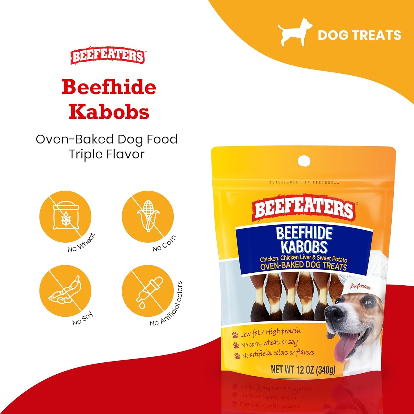 Beefeater Chicken, Liver & Sweet Potato Dog Chew Kabobs – 10 oz