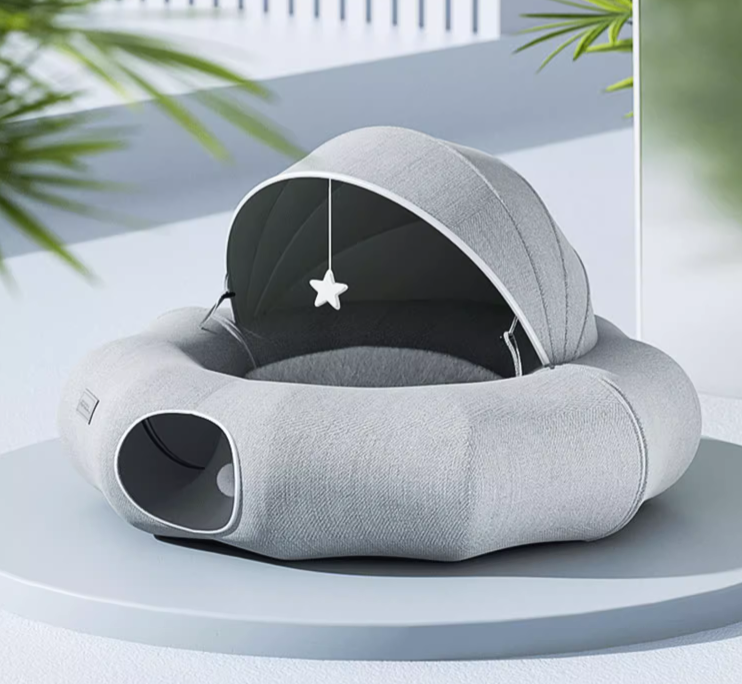 Donut Cat Tunnel – Foldable Play & Hideaway Fun