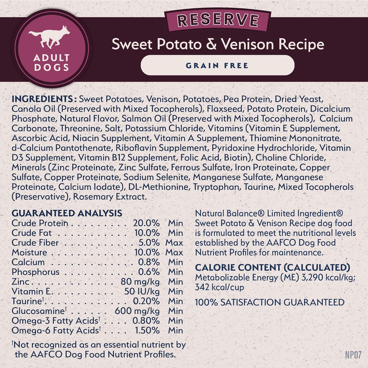 Natural Balance Sweet Potato & Venison Dry Dog Food – 4 lb