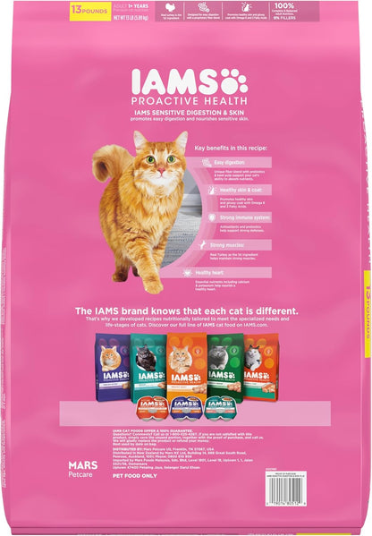 IAMS Proactive Health Adult Sensitive Digestion & Skin Turkey Dry Cat Food - 13 lb
