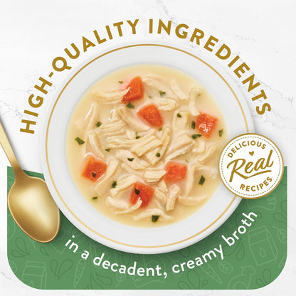 Purina Senior Creamy Chicken Cat Food Broth Topper – 1.4 oz x 16 Pack