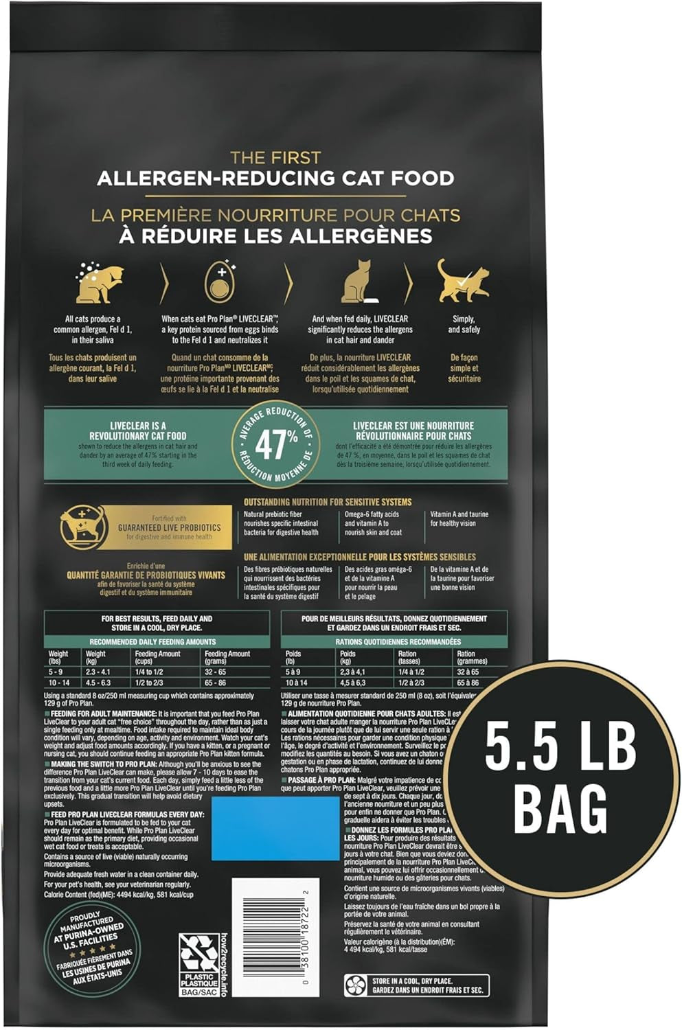Purina Pro Plan Liveclear Sensitive Skin & Stomach Real Turkey Dry Cat Food - 5.5 lb