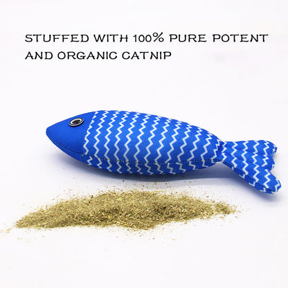 Catnip Fish Kicker Toy with Crinkle Sound