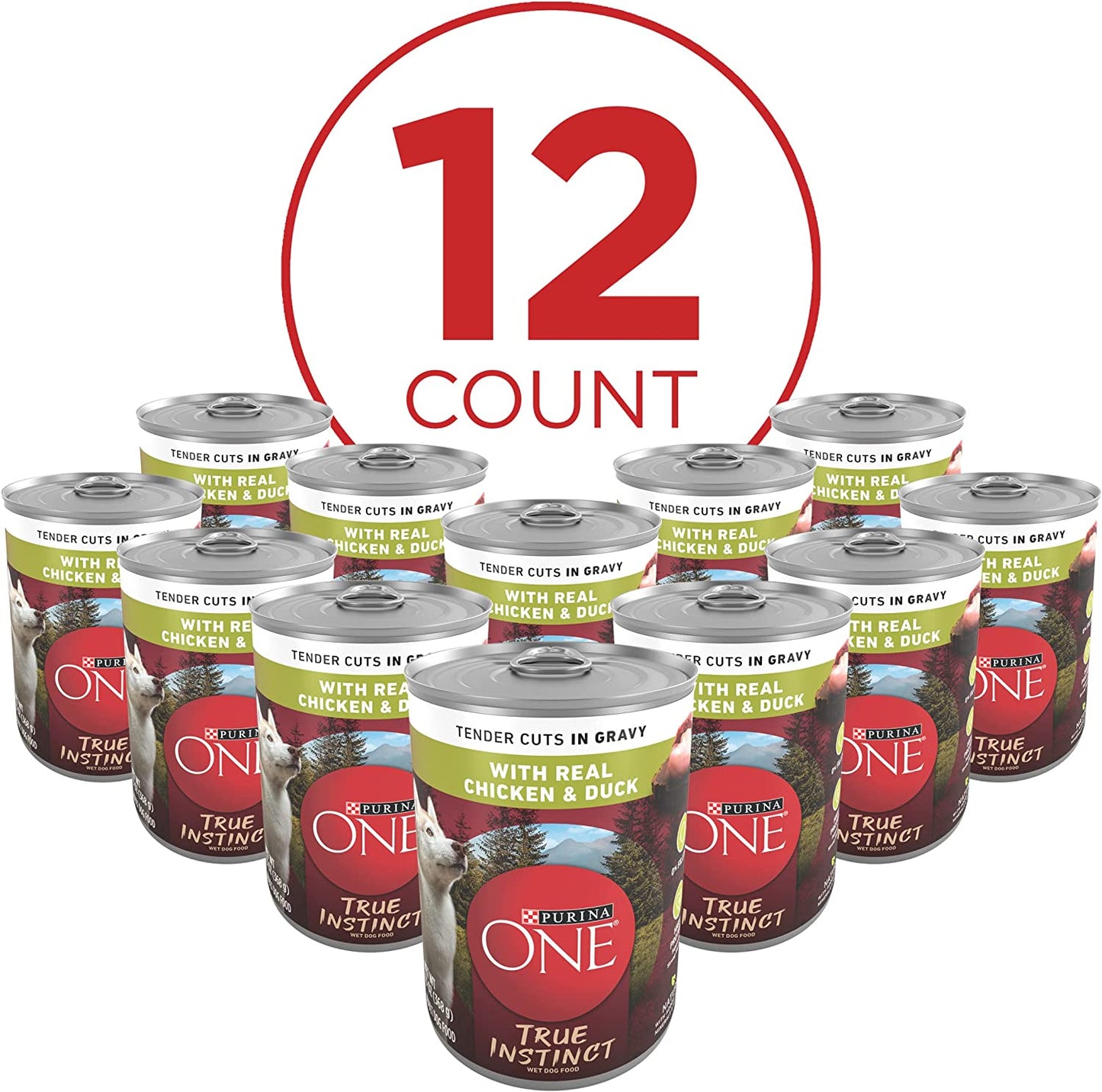 True Instinct Chicken & Duck Cuts in Gravy Wet Dog Food – 13 oz x 12 Pack