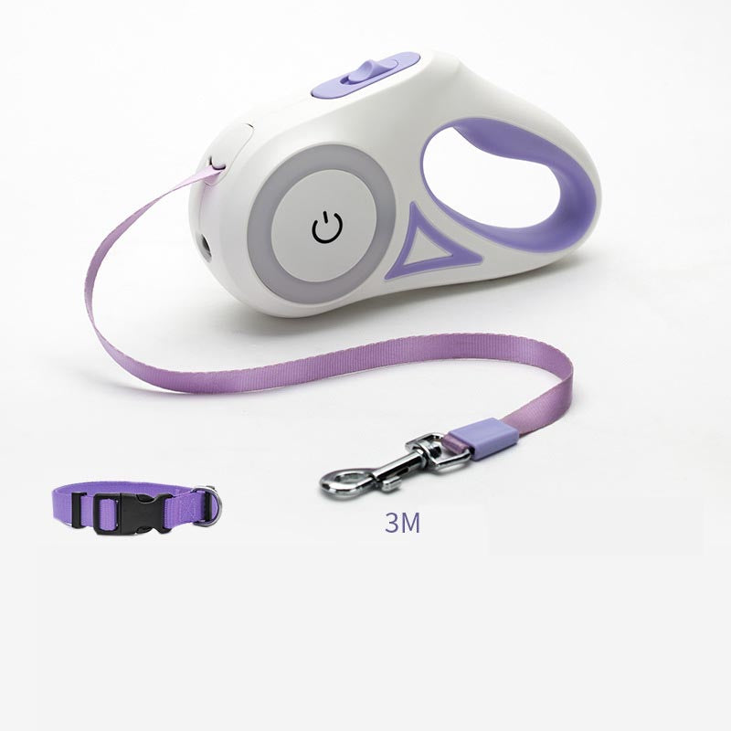 Auto-Retractable Leash + Collar – With Spotlight 