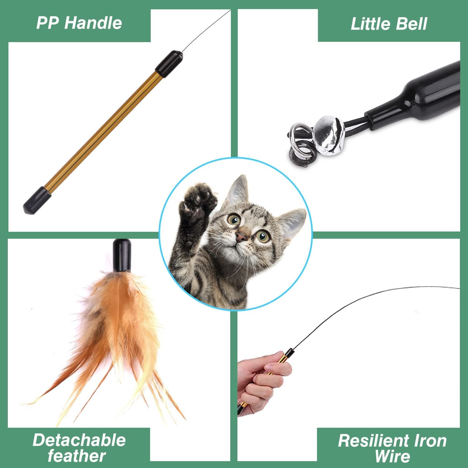 Feather Wand with Bell – 34.5" Long