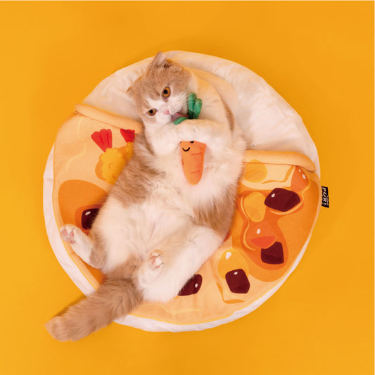 Cat Nest Bed with Built-in Blanket