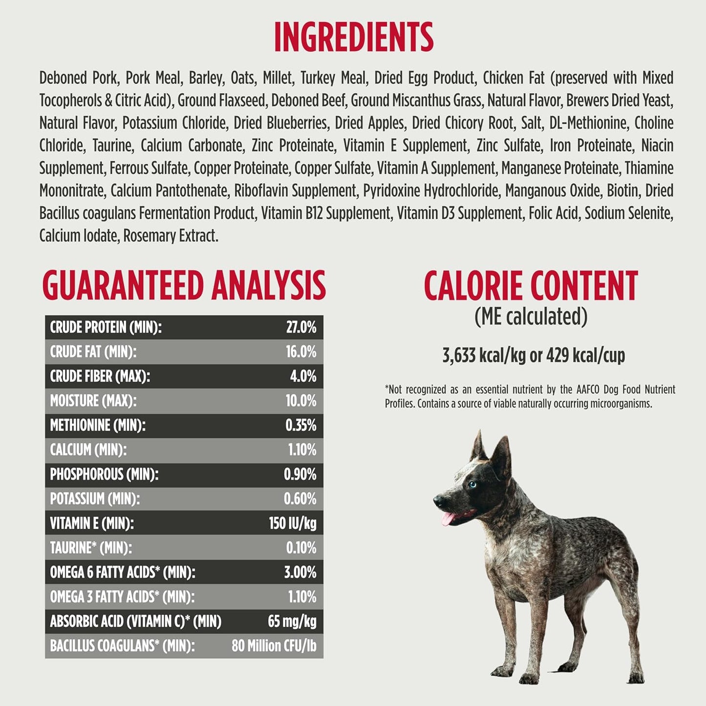 Frontrunner Pork, Barley & Beef Dog Food – 25 lb