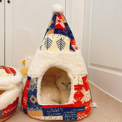 Lamb Fleece Cat Nest – Warm & Fuzzy
