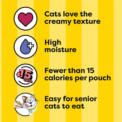 Temptations Creamy Puree Beef Liver & Cheese Wet Cat Treats - 0.42 oz (24 Count)