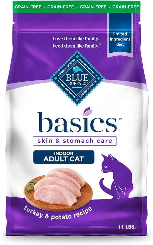 Basics Turkey & Potato Grain-Free Indoor Dry Cat Food – 11 lb