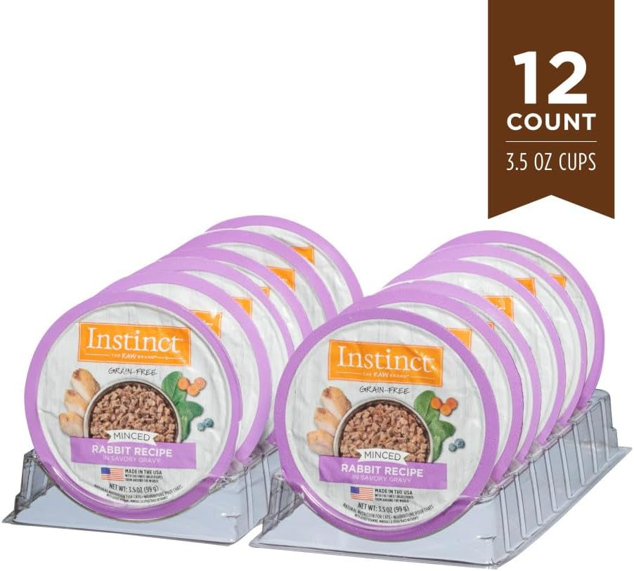 Instinct Minced Cups Real Rabbit Wet Cat Food - 3.5 oz (12 Pack)
