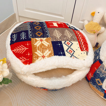 Lamb Fleece Cat Nest – Warm & Fuzzy