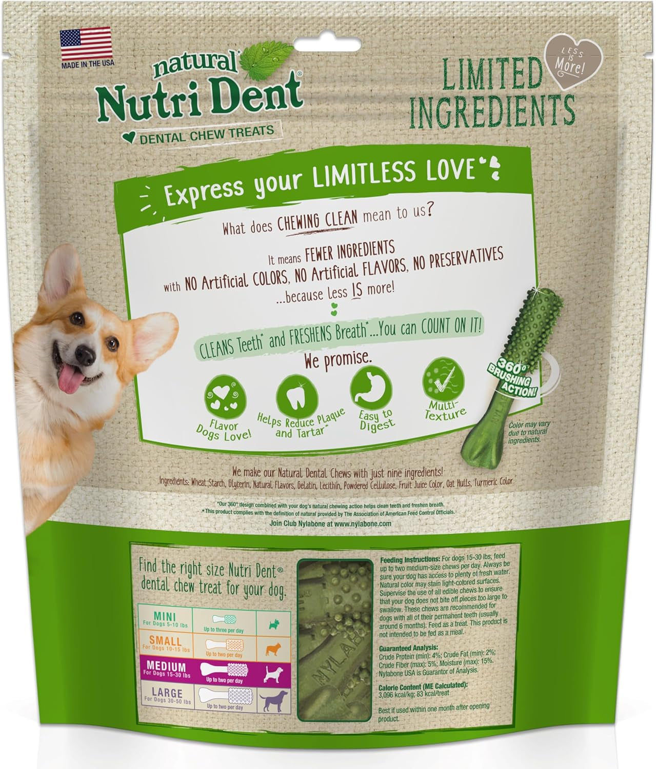 Dental Chews for Dogs – Fresh Breath (40 Count)