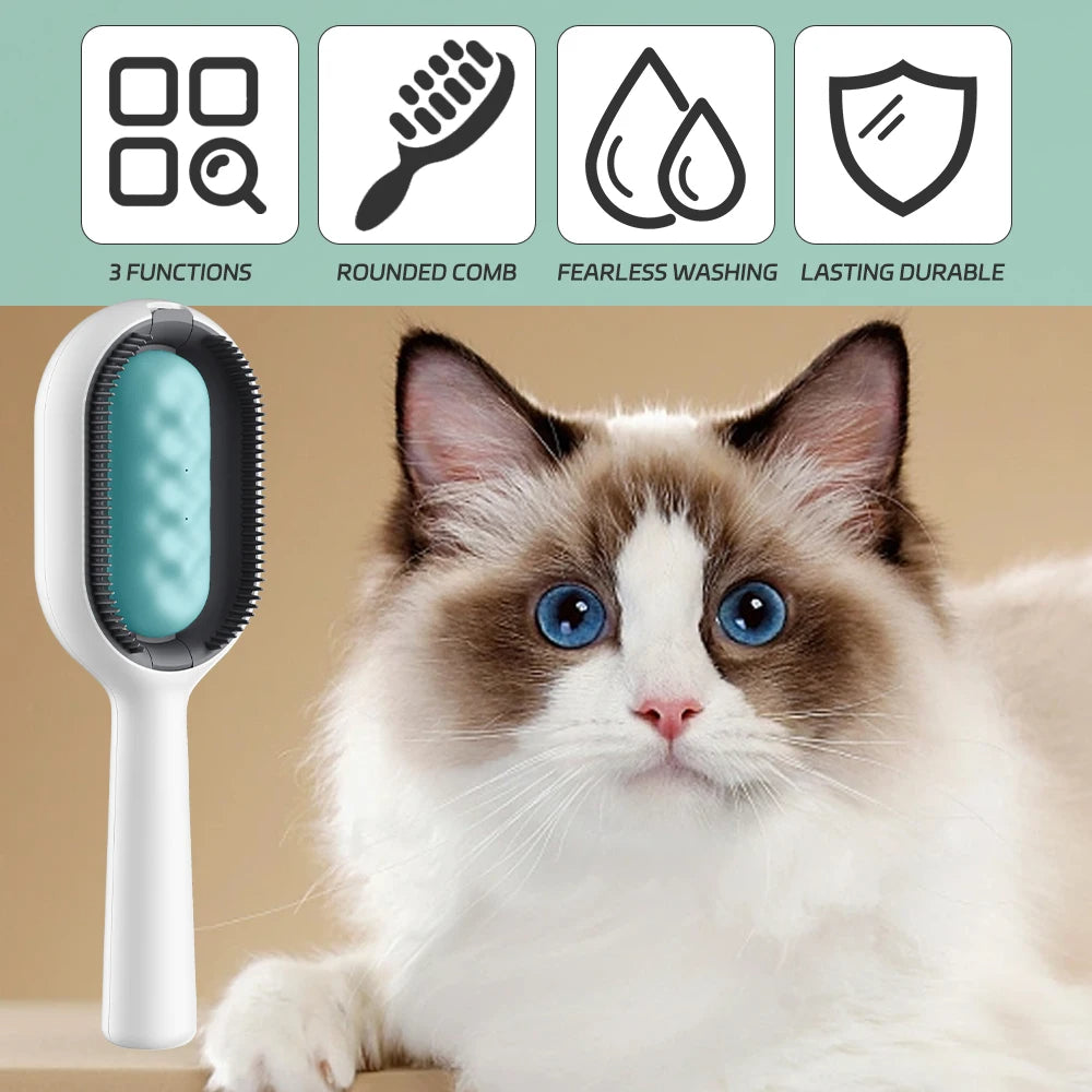 3-in-1 Cat Brush – Water Tank & Fur Remover