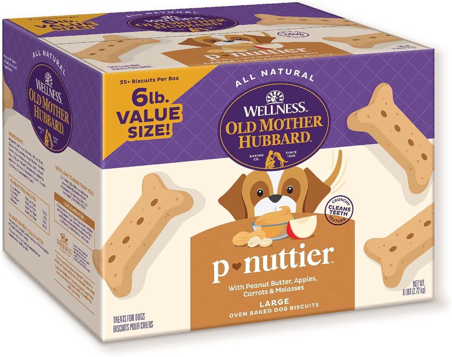 Wellness P-Nuttier Peanut Butter Large Dog Biscuits – 6 lb