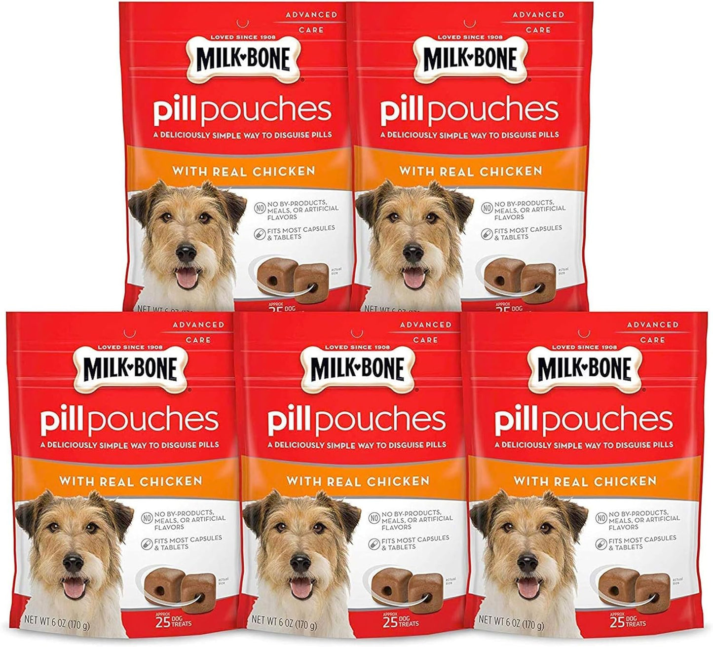 Chicken Pill Pouch Dog Treats – 6 oz × 5 pack