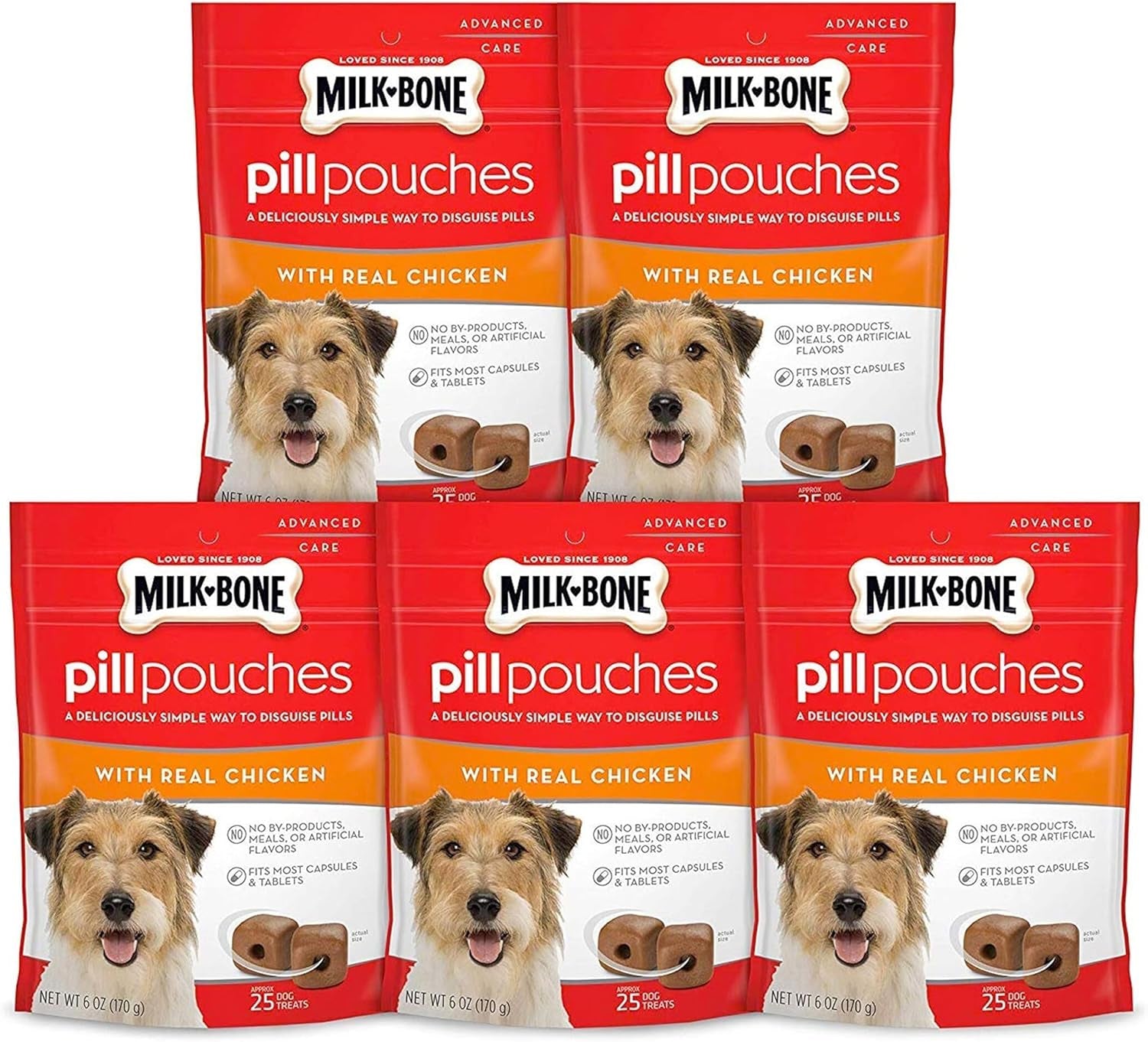 Chicken Pill Pouch Dog Treats – 6 oz × 5 pack