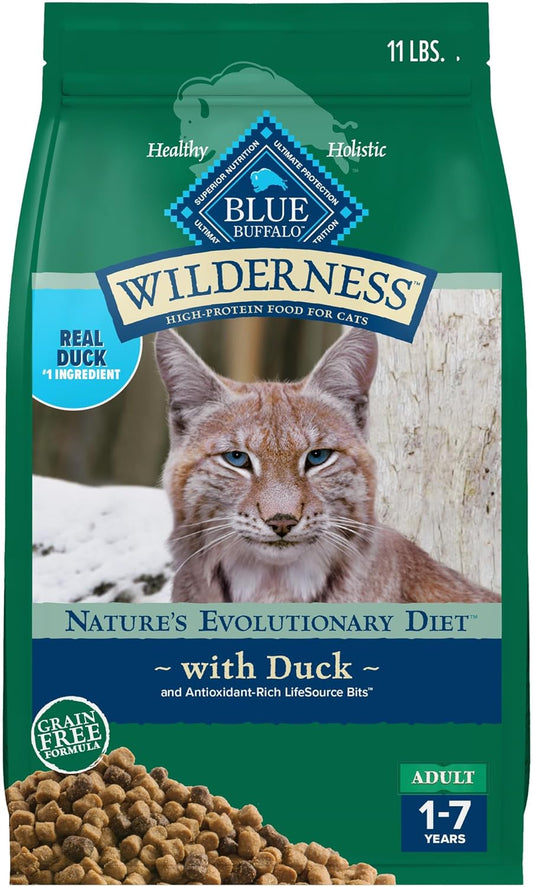 Blue Buffalo Wilderness Natural Duck Dry Cat Food - 11 lb
