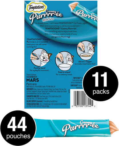 Temptations Tuna Creamy Puree Wet Cat Treats – 0.42 oz. (44 Pack)