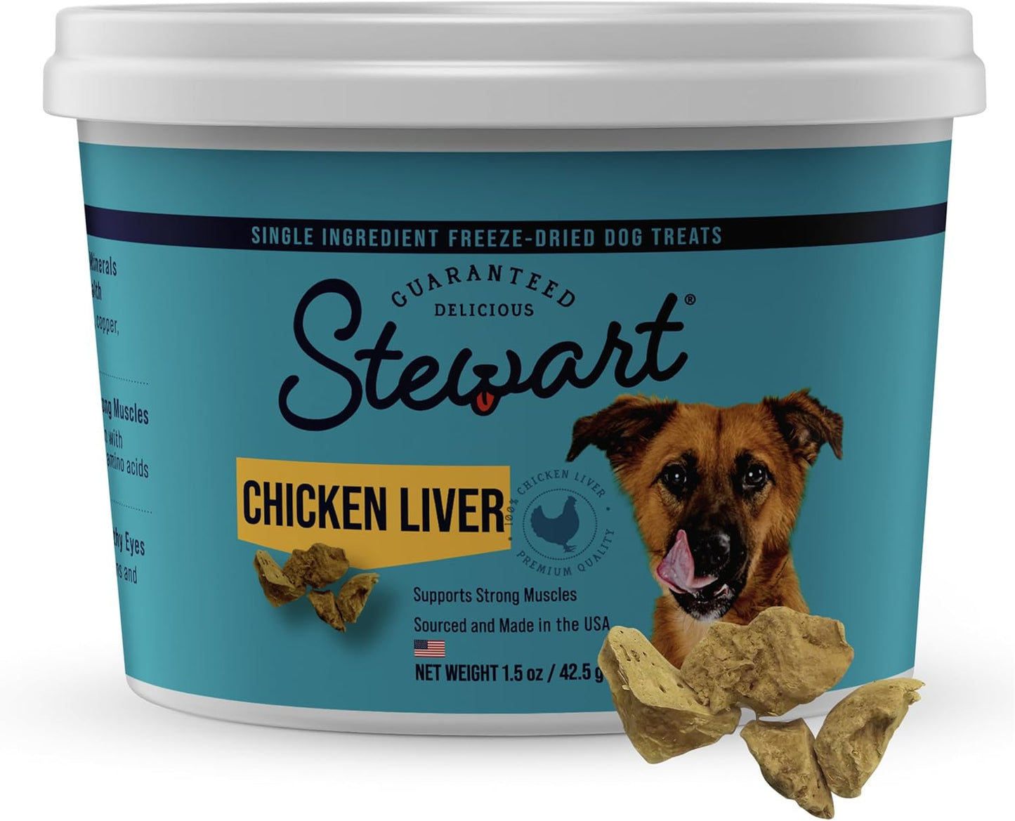 Stewart Freeze-Dried Chicken Liver Raw Dog Treats – 1.5 oz