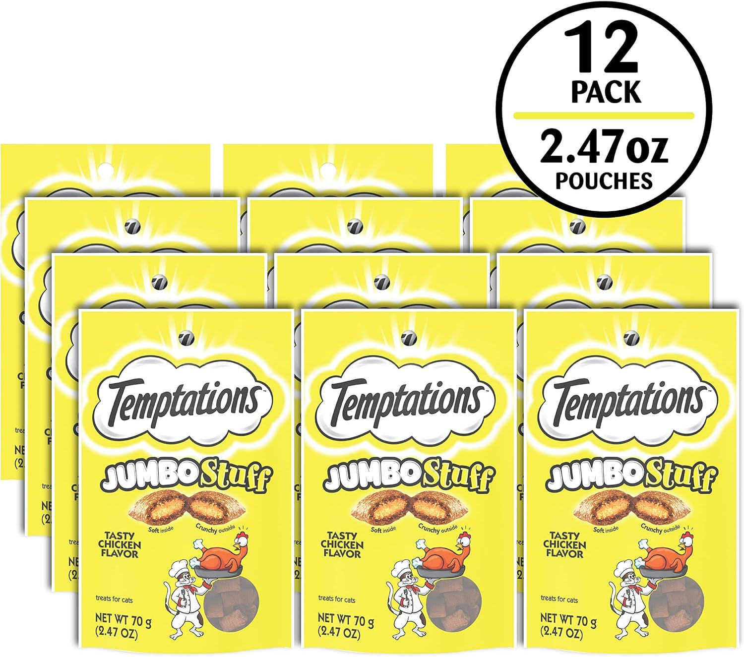 Temptations Classic Chicken Jumbo Cat Treats – 2.5 oz (12 Pack)