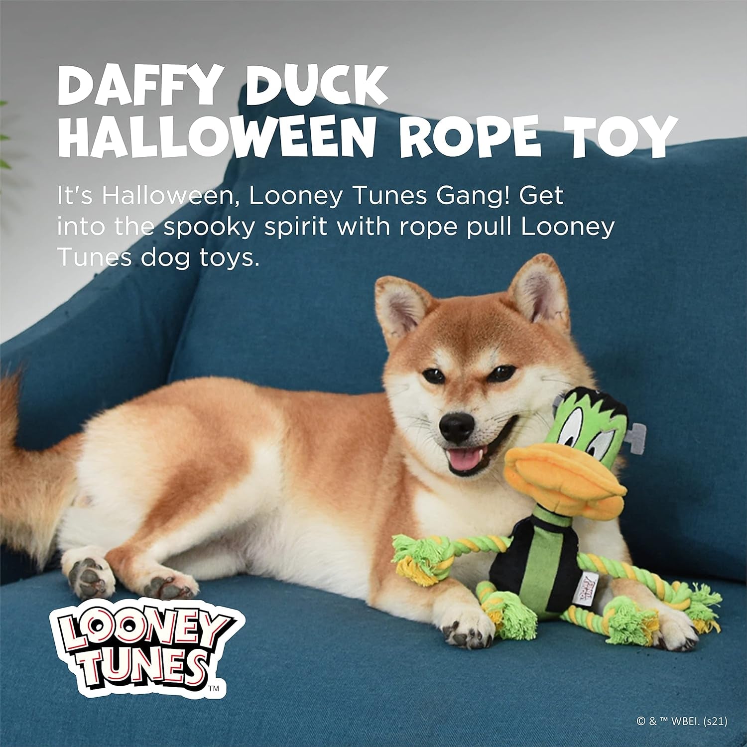 Daffy Duck Frankenstein Dog Toy – Halloween Tug & Squeak Fun