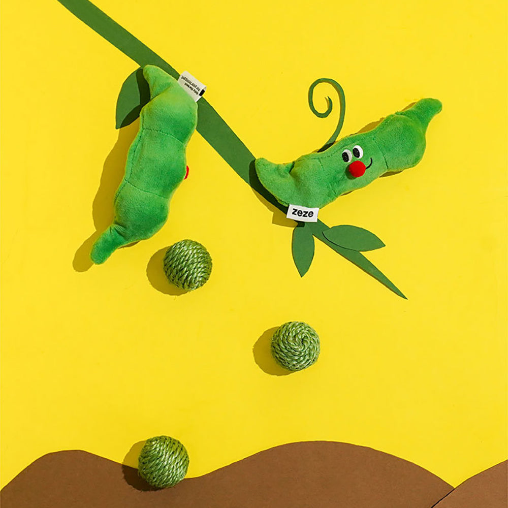 3 in 1 Cat Ball Toy Set – Sisal, Crinkle & Pea Pod