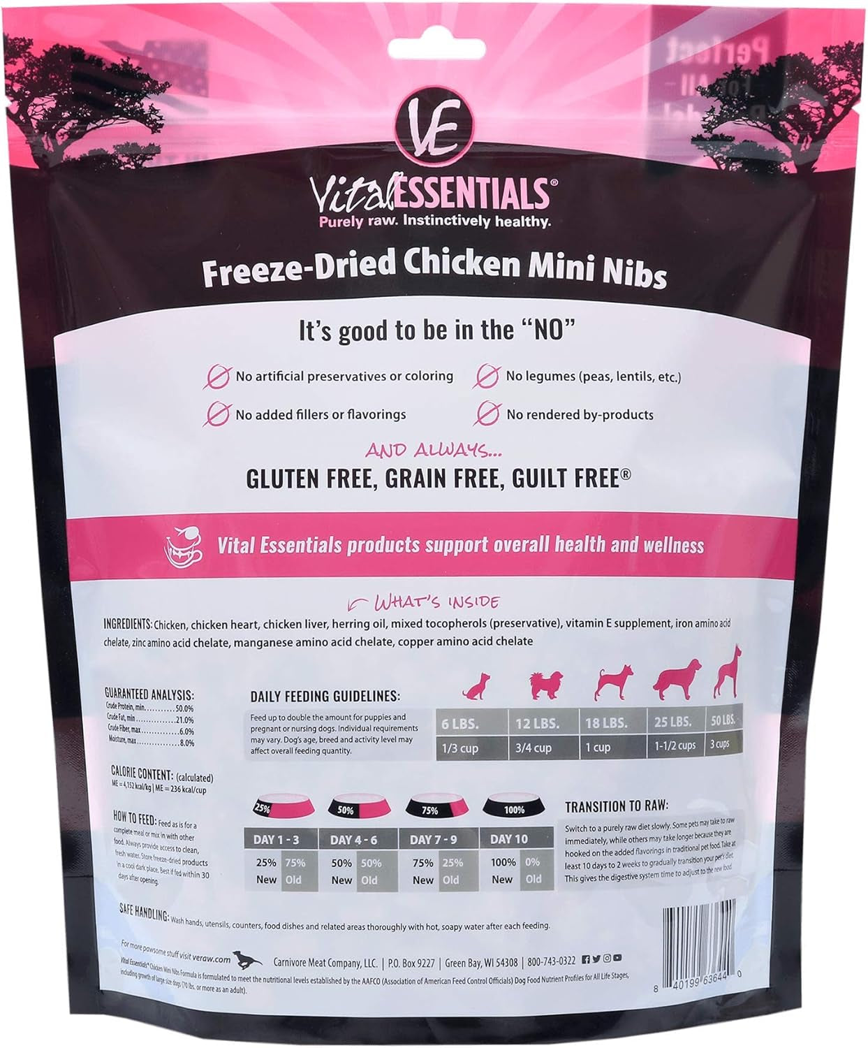 Freeze-Dried Chicken Mini Nibs Dog Food – 16 oz