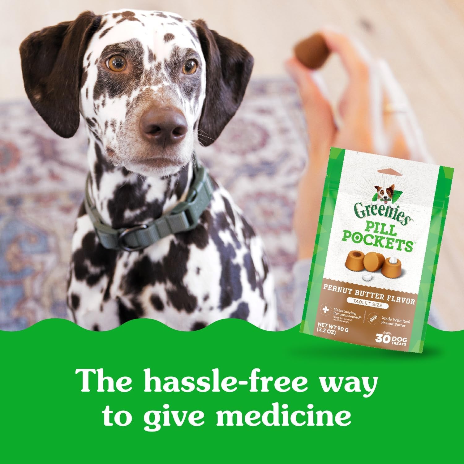 Greenies Pill Pockets Real Peanut Butter Soft Dog Treats – 7.9 oz (30 Count)