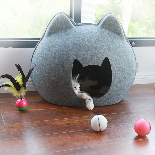 Enclosed Cat House – Litter-Friendly Design